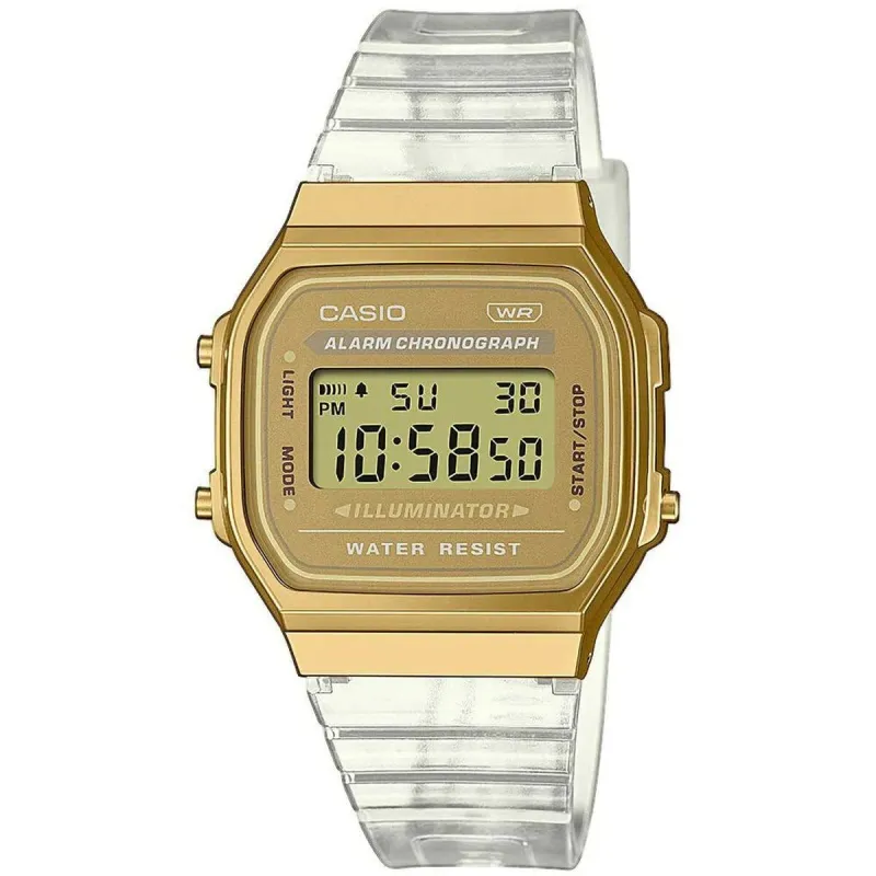 Abiejų lyčių laikrodis Casio VINTAGE COLLECTION - TRANSPARENT BAND - GOLD (Ø 36 mm)
